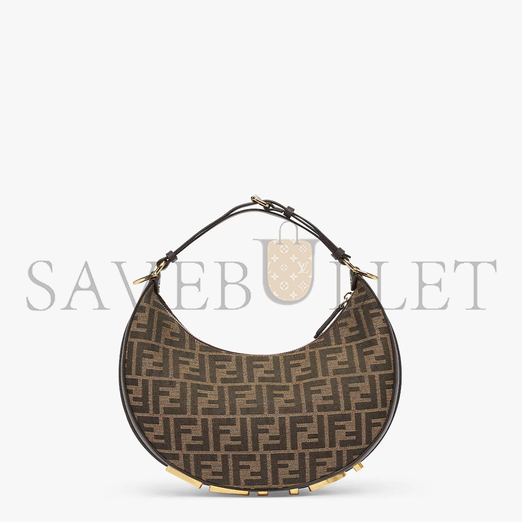 F**di graphy small brown ff jacquard fabric bag 8br798alp3f1i02 (29*24.5*10cm)